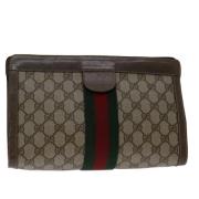 Gucci Vintage Pre-owned Laeder kuvertvskor Beige, Dam