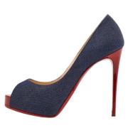 Christian Louboutin Pre-owned Pre-owned Denim klackskor Blue, Dam