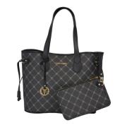 Carlo Colucci Stilig Logo Shopper Black, Dam