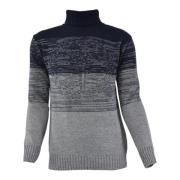 Carlo Colucci Modern turtlenecktröja med symbol Blue, Herr