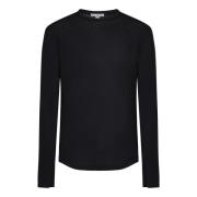 James Perse Svarta T-shirts och Polos med Ribbed Crew Neck Black, Herr