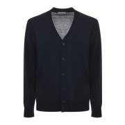 Paolo Pecora Blå Fin Ull Cardigan Blue, Herr