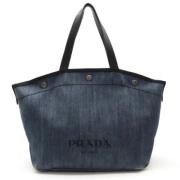 Prada Vintage Pre-owned Denim totevskor Blue, Dam