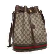 Gucci Vintage Pre-owned Canvas axelremsvskor Beige, Dam