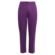 Marina Rinaldi Lila Chino Byxor med Elastisk Midja Purple, Dam