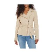 Guess Beige Trendig Jacka med Dragkedjefickor Brown, Dam