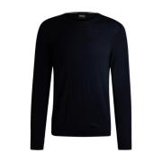 Hugo Boss Slim-fit ulltröja rund hals Blue, Herr