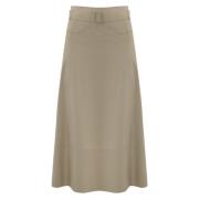 Max Mara Midi kjol i teknisk jerseytyg Beige, Dam