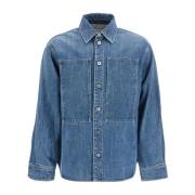 Jil Sander Japansk Denim Overshirt för Män Blue, Herr