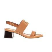 Tory Burch Eleanor Logo Sandal i Cuoio Brown, Dam