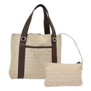 Bvlgari Vintage Pre-owned Canvas handvskor Beige, Dam