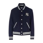 Sporty & Rich Varsity Jacket Yankees Serif Style Blue, Dam