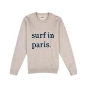 Cuisse de Grenouille Paris Surf Sweatshirt med Boucle Broderi Gray, He...