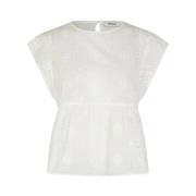 Modström Vit Broderie Anglaise Hollyn Top White, Dam