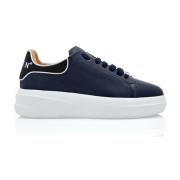 Philipp Plein Blå Läder Sneakers Blue, Herr