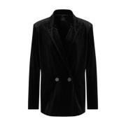 Armani Exchange Svart Americana stil blazer Black, Dam