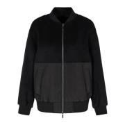 Armani Exchange Svart Bomberjacka med Dragkedja Black, Dam