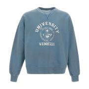 Golden Goose Blå sweatshirt med grafiskt tryck Blue, Herr