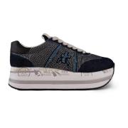 Premiata Denim Dam Sneakers Stiliga Avslappnade Skor Blue, Dam