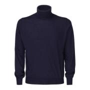 Brunello Cucinelli Cashmere Wool Turtleneck Sweater Blue, Herr