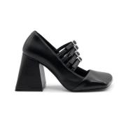 Vic Matié High-Heel-Sandalette Ming i svart gjord av blankt nappaskinn...