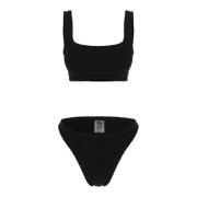 Hunza G Rynkad Stretch Tvådelad Bikini Set Black, Dam