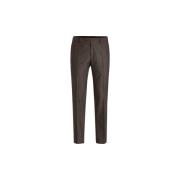 Oscar Jacobson Brun Slim Fit Borstad Ullbyxor Brown, Herr