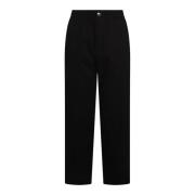 Maison Kitsuné Svarta Bomullsbyxor Regular Fit Black, Herr