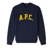 A.p.c. Mysig Unisex Sweater Pull Joshua Blue, Herr