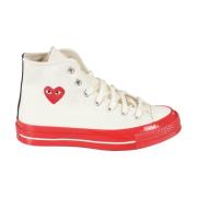 Comme des Garçons Play Höga Toppsneakers White, Herr