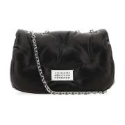 Maison Margiela Svart Nappa Läder Glam Slam Axelväska Black, Dam