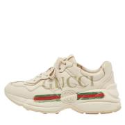 Gucci Vintage Pre-owned Laeder sneakers Beige, Dam