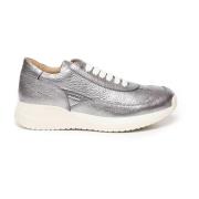 Paciotti Silver Sneakers med Vit Insats Gray, Dam