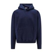 Saint Laurent Blå Bomullsfleece Sweatshirt Aw24 Blue, Herr