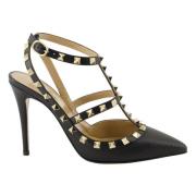 Valentino Garavani Rockstud Svarta Läderklackar Black, Dam