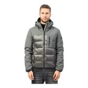 YES ZEE Grå quiltad jacka med softshell-insatser Gray, Herr