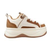 Buffalo Platform Sneakers Beige, Dam