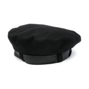 Emporio Armani Svart ullblandad flanellhatt Black, Dam