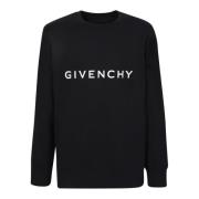 Givenchy Svart Sweatshirt med Kontrasterande Logotyp Black, Herr