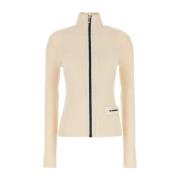 Jil Sander Ivory Ullblandning Kofta Beige, Dam