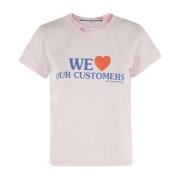 Alexander Wang Bleach Wash Shrunken Tee för kunder Pink, Dam