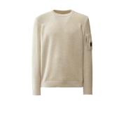 C.p. Company Lamull Crewneck-tröja med Kontrastdetaljer Beige, Herr