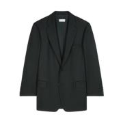 Dries Van Noten Mjuk och Bred Herringbone Blazer (Svart) Black, Herr