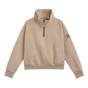 Parajumpers Zendaya Half-Zip High Neck Sweatshirt Beige, Dam