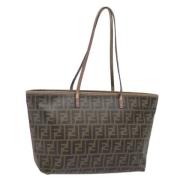 Fendi Vintage Pre-owned Canvas handvskor Brown, Dam