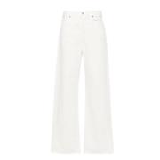 Citizens of Humanity Baggy Wide-Leg Jeans med Logo Patch White, Dam