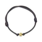 Nialaya Black String Bracelet with Gold Yellow, Herr