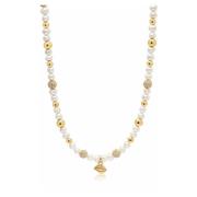 Nialaya Men's Eye of Ra Pearl Choker Yellow, Herr