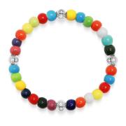 Nialaya Wristband with Multicolored Glass and Silver Multicolor, Herr