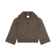 Axel Arigato Mörkbrun Cropped Sweater Brown, Dam